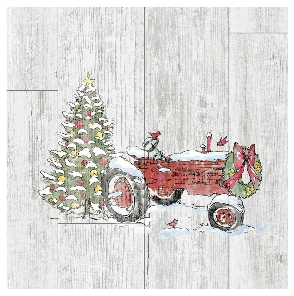 "Country Christmas III no Words on White Wood" Print by Anne Tavoletti, 26"x26"