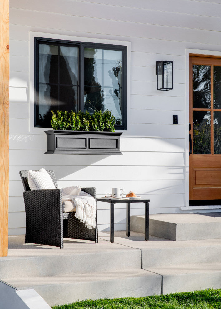 Brixton Window Box Planter With Bracket, 36", Black, 36 Inch, 1 Pack