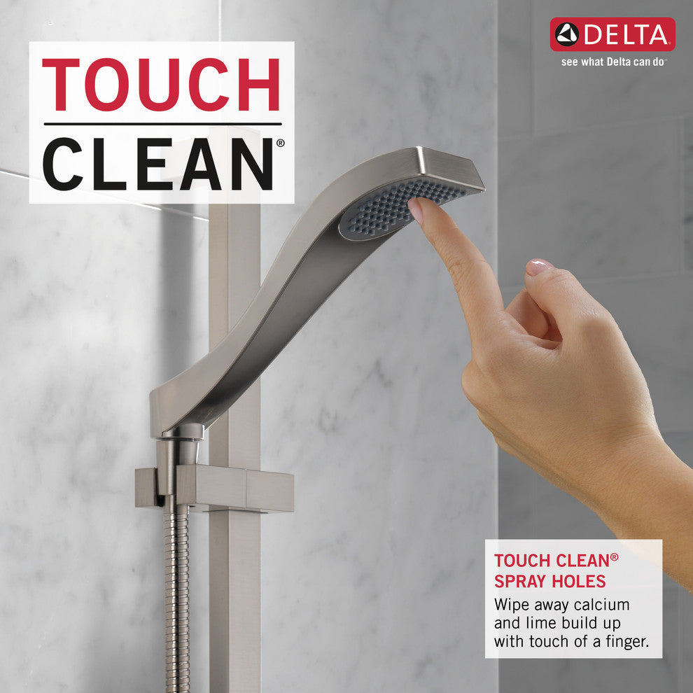 Delta Dryden Premium Single-Setting Slide Bar Hand Shower, Stainless, 57051-SS