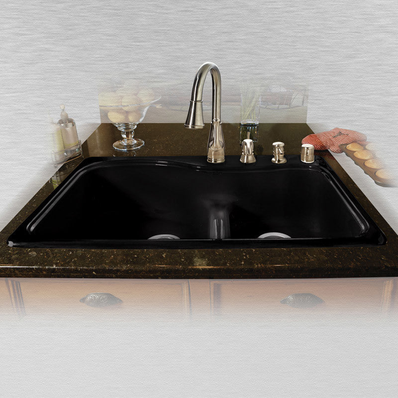 Designer Select Low Dam Off Set Double Bowl - Self Rimming