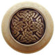 Celtic Isles Natural Wood Knob, Unfinished With Antique-Style Brass