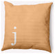 18" x 18" Modern Monogram Indoor/Outdoor Polyester Throw Pillow, Pale Gold