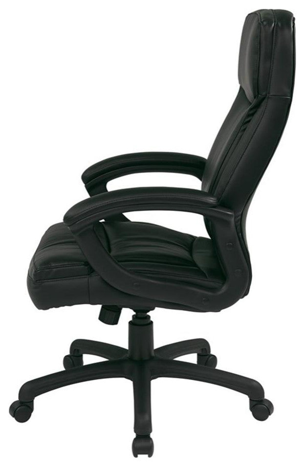 Executive High Back Black Bonded Leather Office Chair