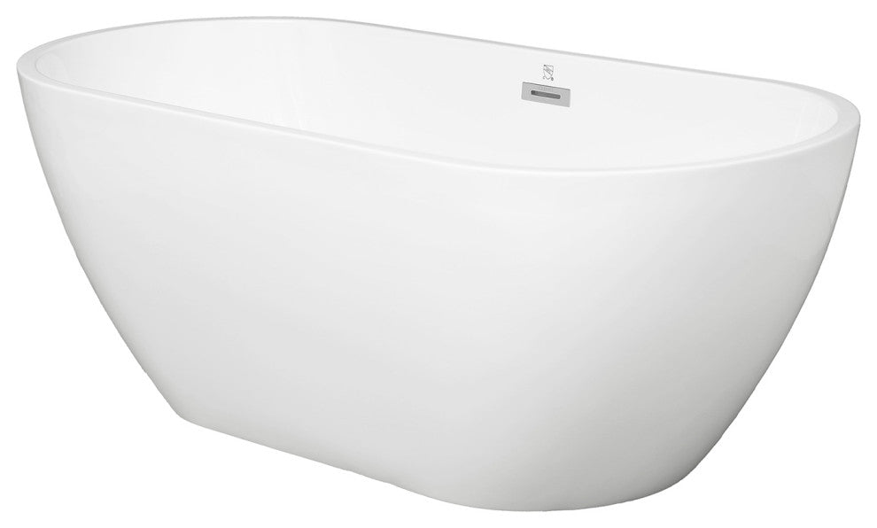 Acrylic Freestanding Soaking Bathtub in White, 60"28"