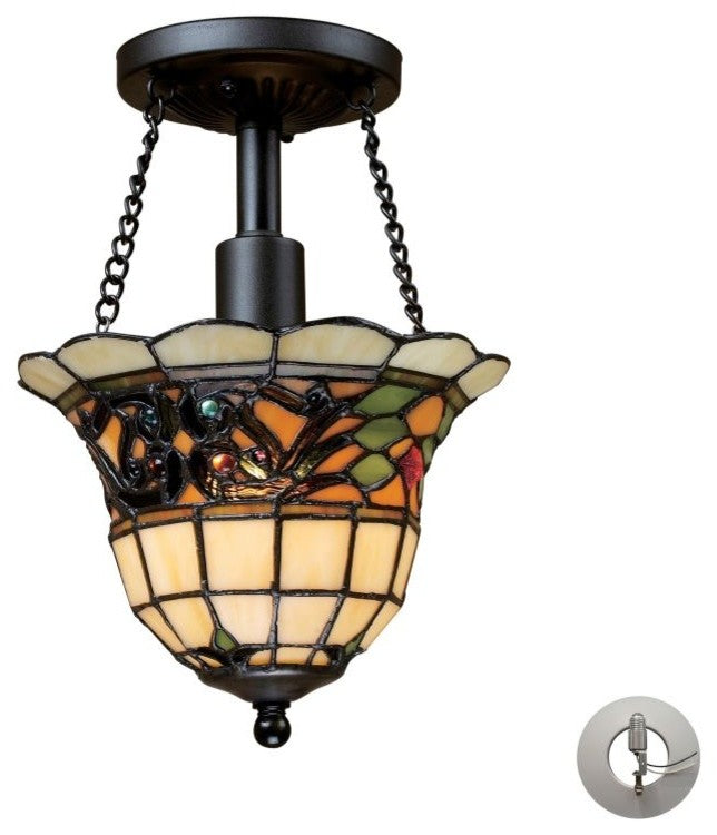Elk Lighting 70021-1-LA Tiffany Buckingham 1-Light Semi Flush Light