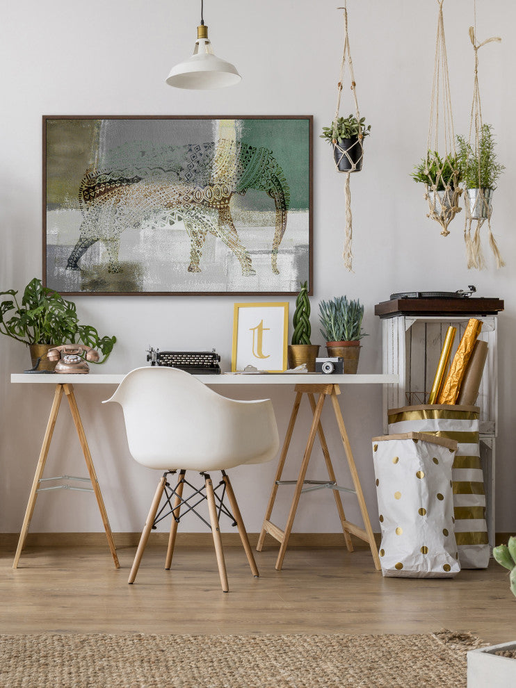 "Decorative Elephant" Floater Framed Painting Print on Canvas, 60"x40"