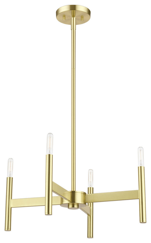 Livex Lighting Satin Brass 4-Light Chandelier