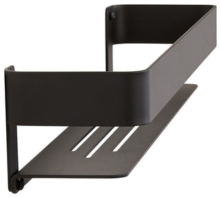 Rectangular Shower Shelf With Rail, Matte Black
