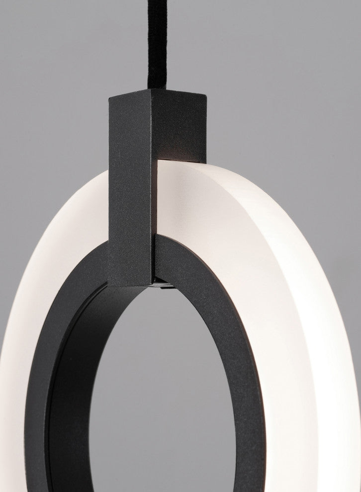 Halo Pendant Light, 120V, 5 CCT, Black, Round, 9-Light