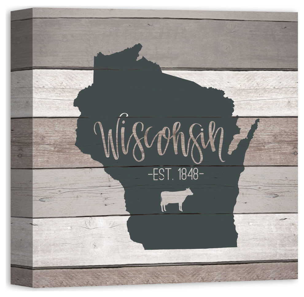 Wisconsin Established 16x16 Canvas Wall Art