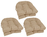 16" Polyester Solid Outdoor U-Shaped Tufted Chair Cushions, Set of 6, Sandstone
