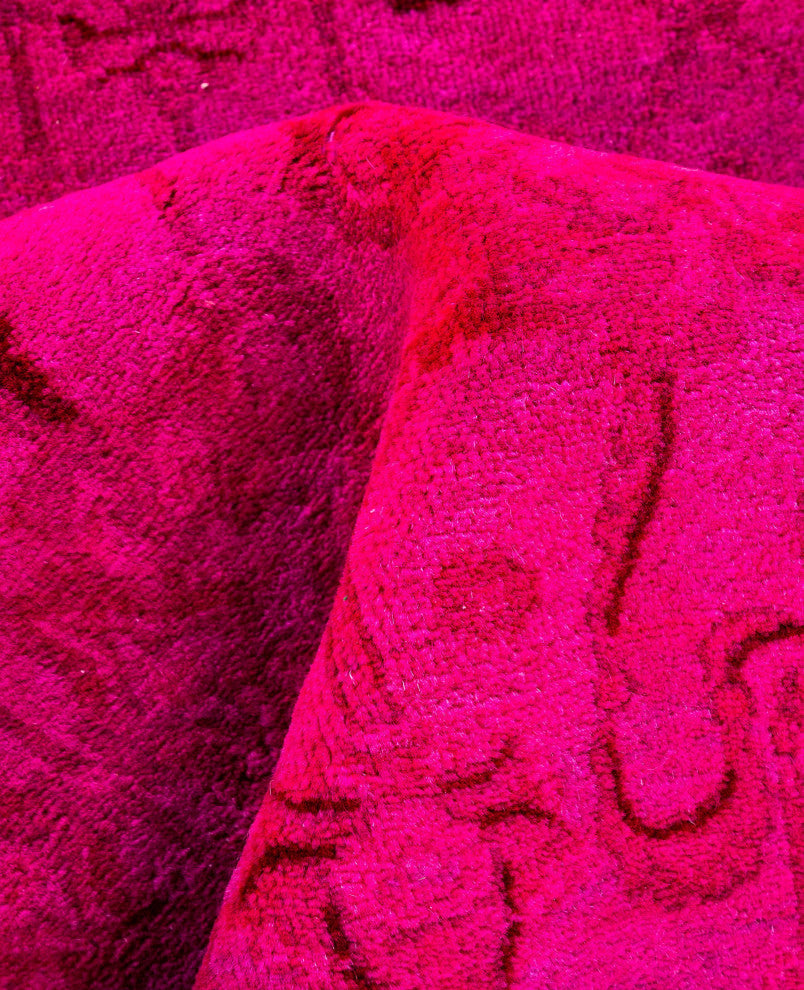 Overdyed One-of-a-Kind Hand-Knotted Area Rug Pink, 4' 3" x 6' 1"