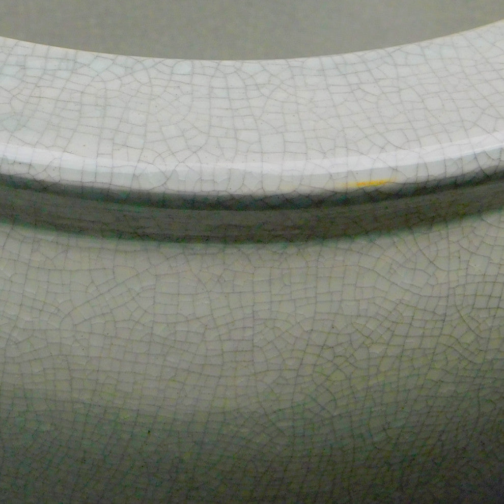 Chinese Porcelain Fish Bowl Planter, Celadon Crackle, 8"