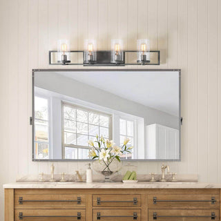 LNC 3-Light Glass Wall Sconces Bathroom Wall lights Rustic Vanity Light, 4 Lights
