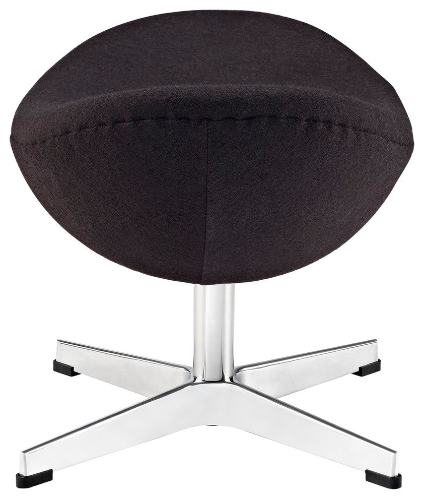 Modern Contemporary Living Room Wool Ottoman Black