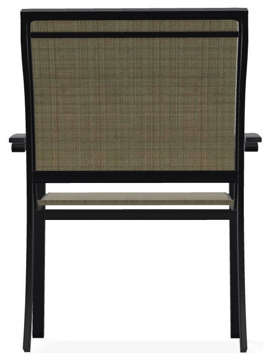 Bazza Sling Stackable Outdoor Dining Chair, Elevation Stone/Black