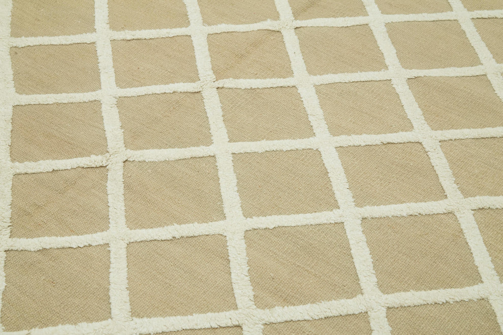 Rug N Carpet - Handmade Modern Design 8' 0'' x 10' 0'' Wool Flatweave Kilim Rug