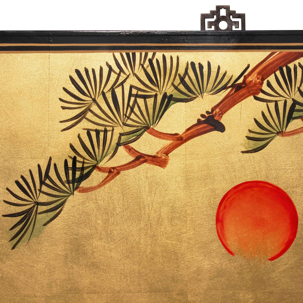 Gold Lacquer Wall Plaque Cranes