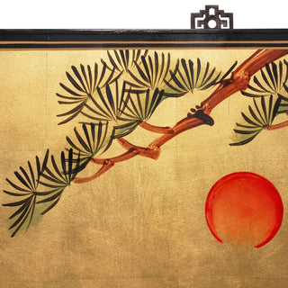 Gold Lacquer Wall Plaque Cranes