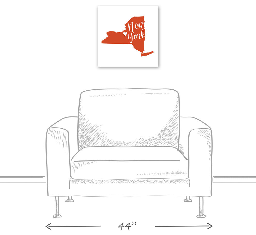 Orange and White New York Pride 16x16 Canvas Wall Art