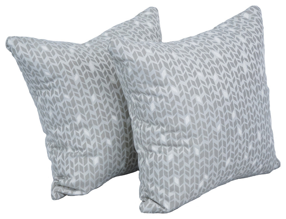 17" Jacquard Throw Pillows With Inserts, Set of 2, Banyan Linen