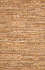 Natural Leather & Jute, Edge Area Rug, Tan, 2'3"x3'9"