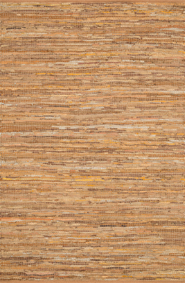 Natural Leather & Jute, Edge Area Rug, Tan, 2'3"x3'9"