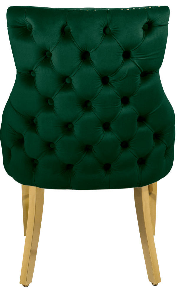 The Tuft Dining Chair, Green, Velvet, Set of 2