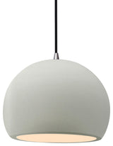 Radiance Medium Globe Pendant, White Frame, Brushed Nickel, LED, Black Cord