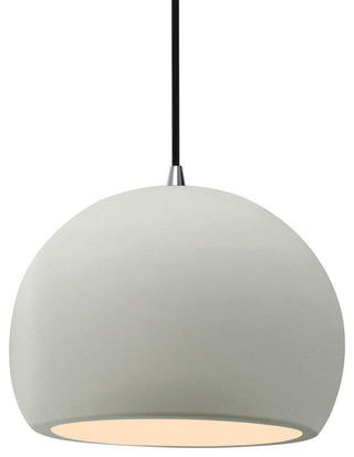 Radiance Medium Globe Pendant, White Frame, Brushed Nickel, LED, Black Cord
