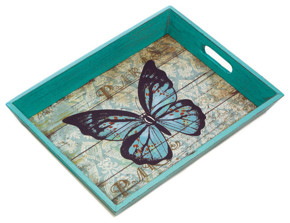 Blue Butterfly Serving Tray