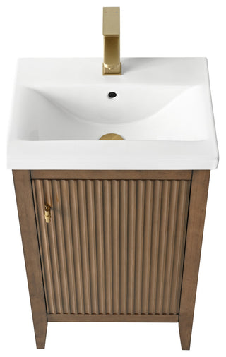 Vanity Art Freestanding Vanity, Walnut, 20", Single Sink, Golden Brushed