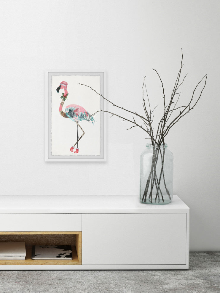 "Let's Jingle and Flamingle" Framed Painting Print, 12x18