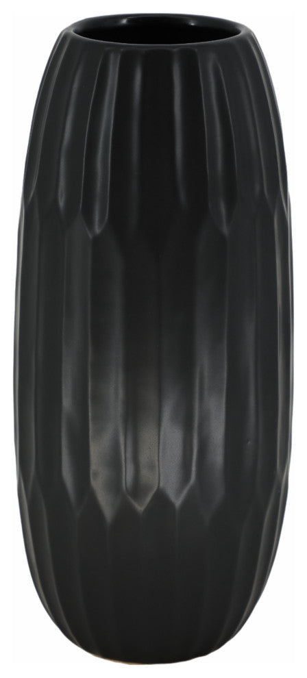 Ceramic 16" Vase, Black