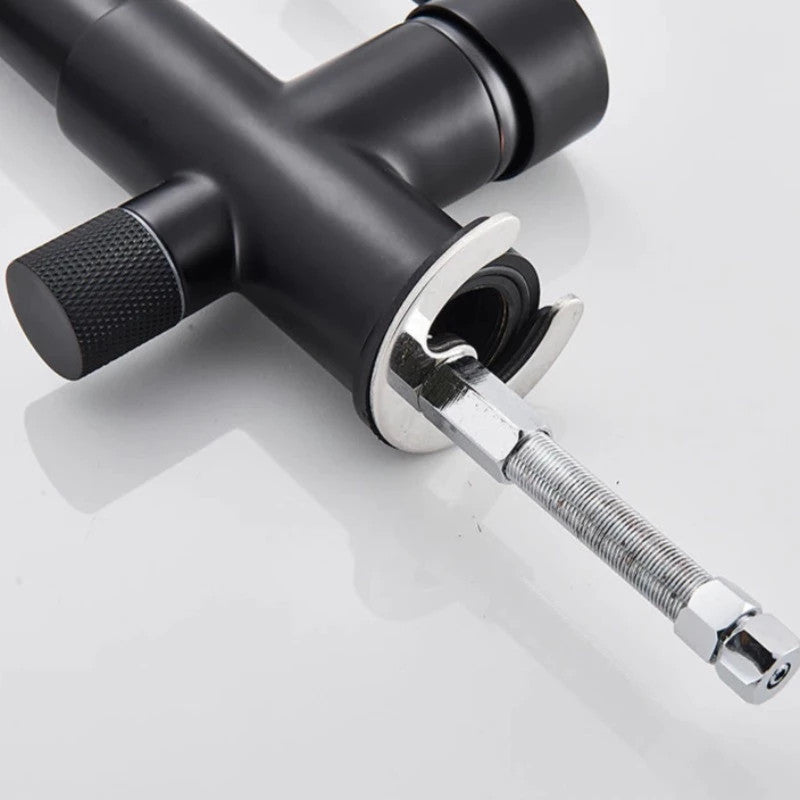 Solid Brass Matte Black Kitchen Faucet With Filtered Water Tap