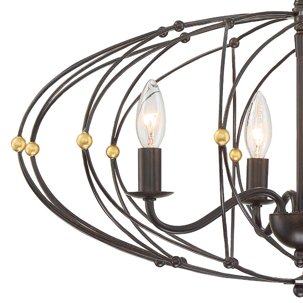Zucca 4 Light English Bronze Chandelier