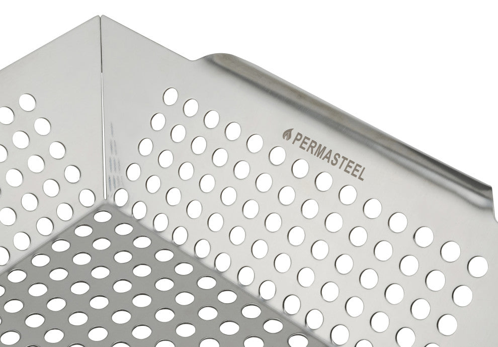 Permasteel Heavy Duty Stainless Steel Grill Basket