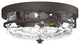 Vintage Oil Rubbed Bronze 2-Light Drum Shape Stone Ripple Glass Ceiling Light