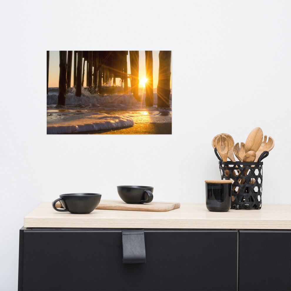 Sea Foam In The Sunlight Landscape Photo Unframed Wall Art Print, 12" X 18"