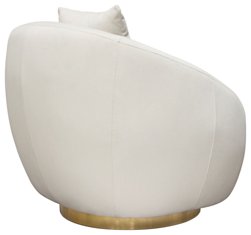 Celine Swivel Accent Chair, Light Cream