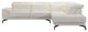 HomeRoots 29" White Leather and Wood Sectional Sofa