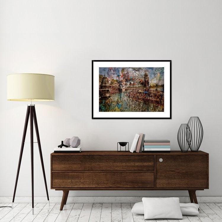 "Holy India" Framed Digital Print by Ralf Kayser, 44x32"