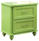 Lacey Contemporary Nightstand, Apple Green Finish