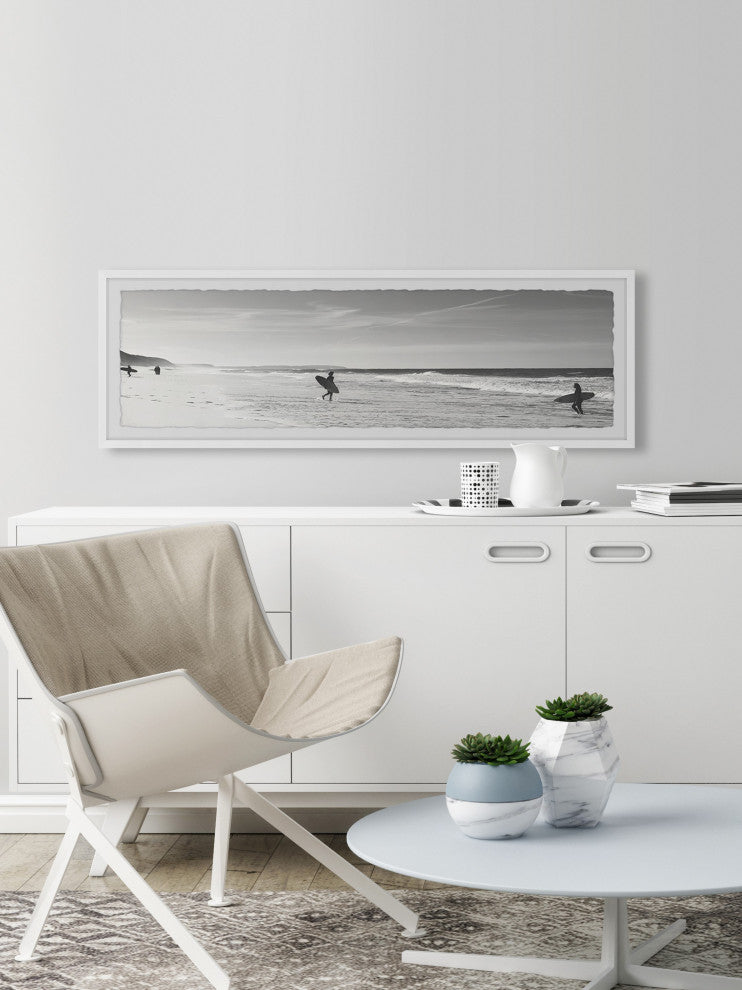 "Surfing Is Life" Framed Painting Print, 30x10