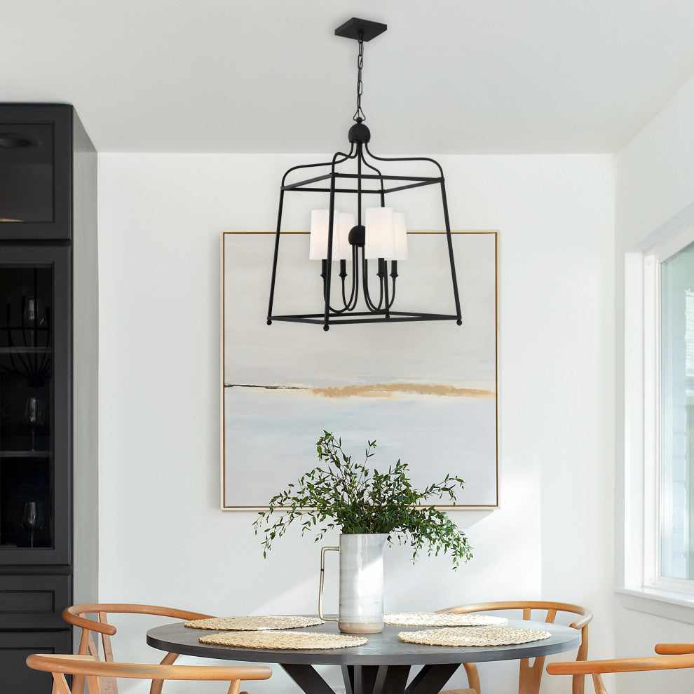 Libby Langdon for Crystorama Sylvan 4 Light Black Forged Chandelier