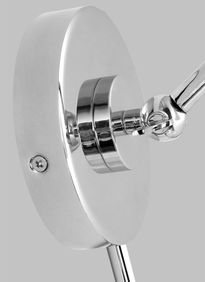 Wellfleet Single Arm Cone Task Sconce, Matte White and Polished Nickel