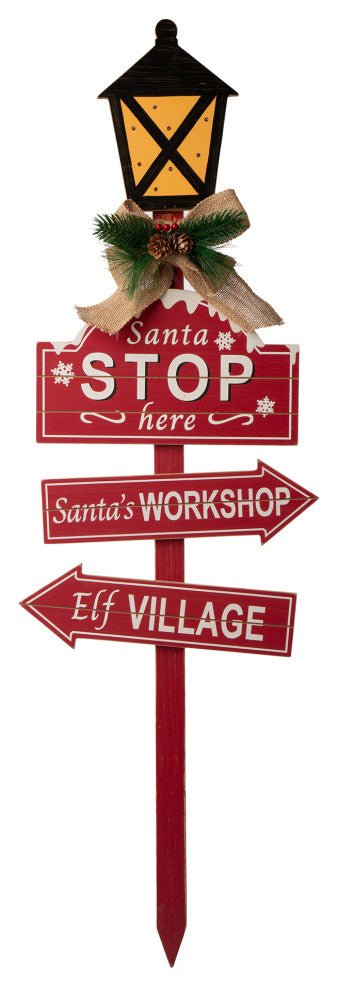42"H Christmas Directions Yard Stake