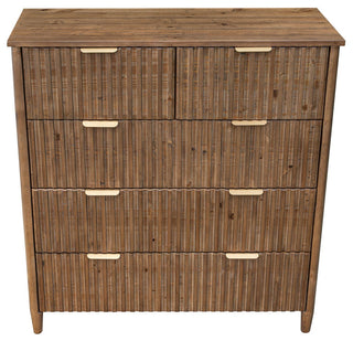 Britanica 5-Drawer Reclaimed Pine Chest, Brown