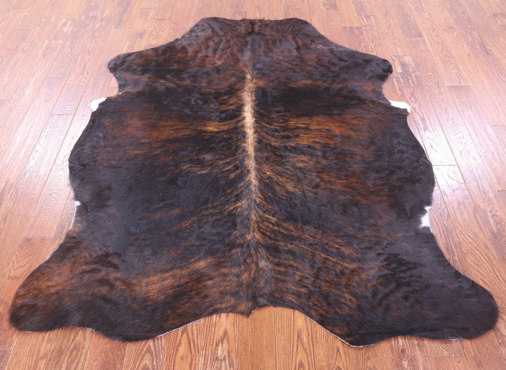 7' 0" X 5' 10" Brindle Natural Cowhide Rug C1677