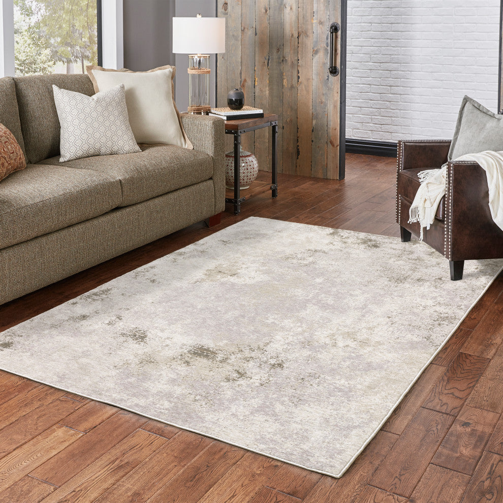 Noble Muted Abstract Ivory/ Beige Indoor Area Rug, Ivory, 7'10"x10'10"